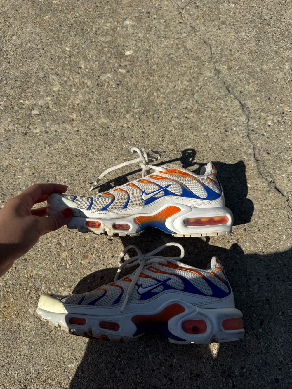 Nike Kids White Blue Orange Air-Style Sneakers